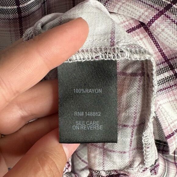 torrid challis tie-front plaid midi top - Picture 7 of 8